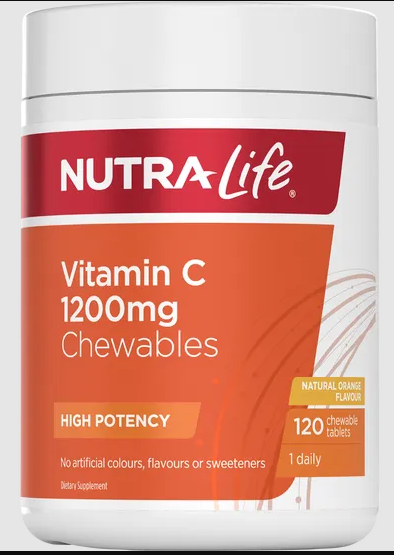Nutra Life Vitamin C 纽乐维C咀嚼片 1200mg 120片【保质期2028/03】